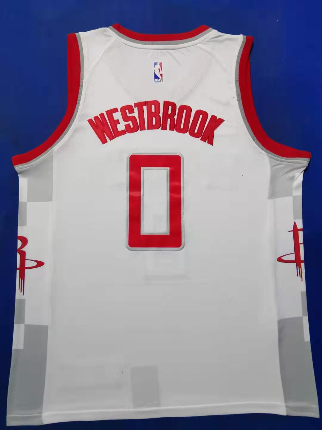 2020 Men Houston Rockets 0 Westbrook Westbrook white city edition NBA Nike Jerseys